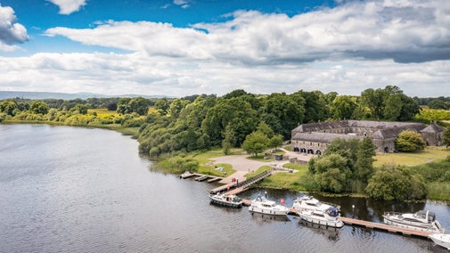 An aerial view of the jetty at Crom Campsite, County Fermanagh